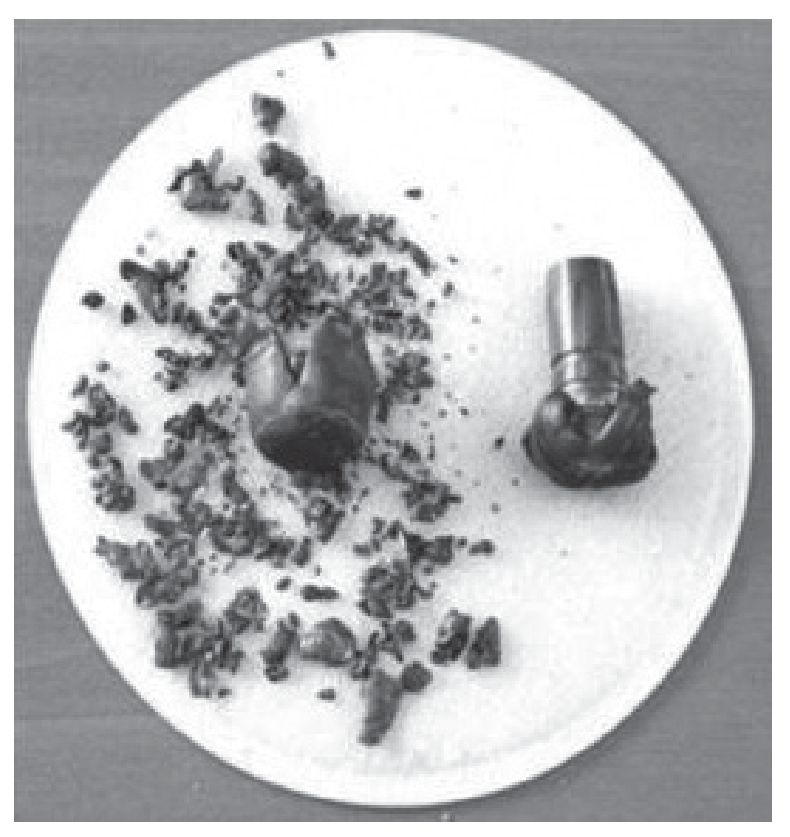 Figure 9(b): Lead and non-lead bullets after impact