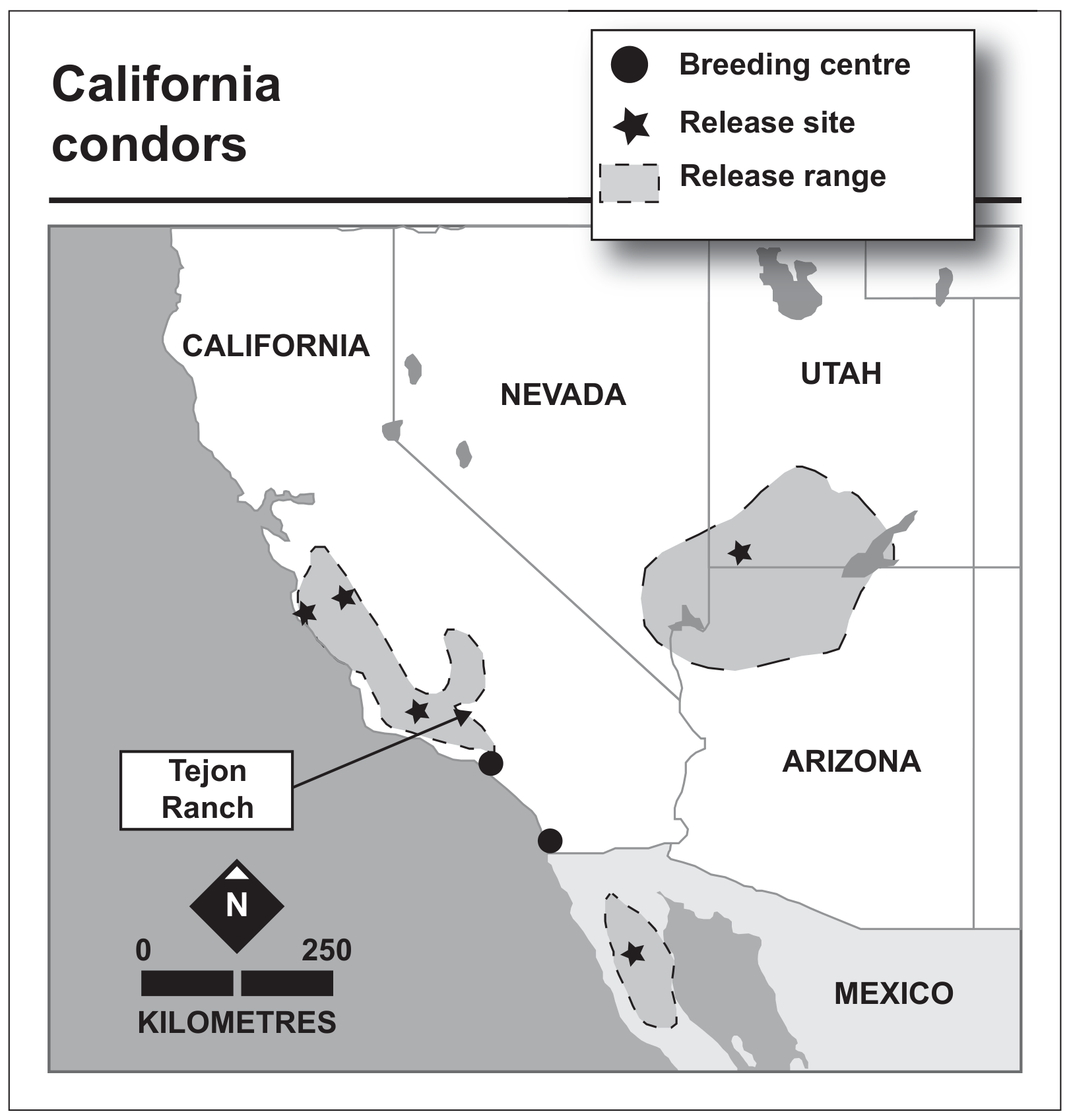 Figure 5(c): Condor breeding centre and release sites