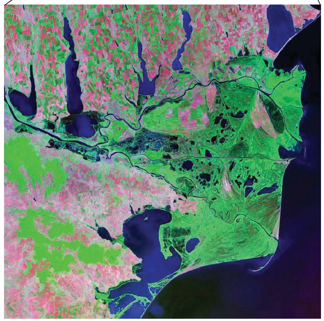 Figure 1(c): Map of the Danube River delta and Kiliya, Sulina and St George channels