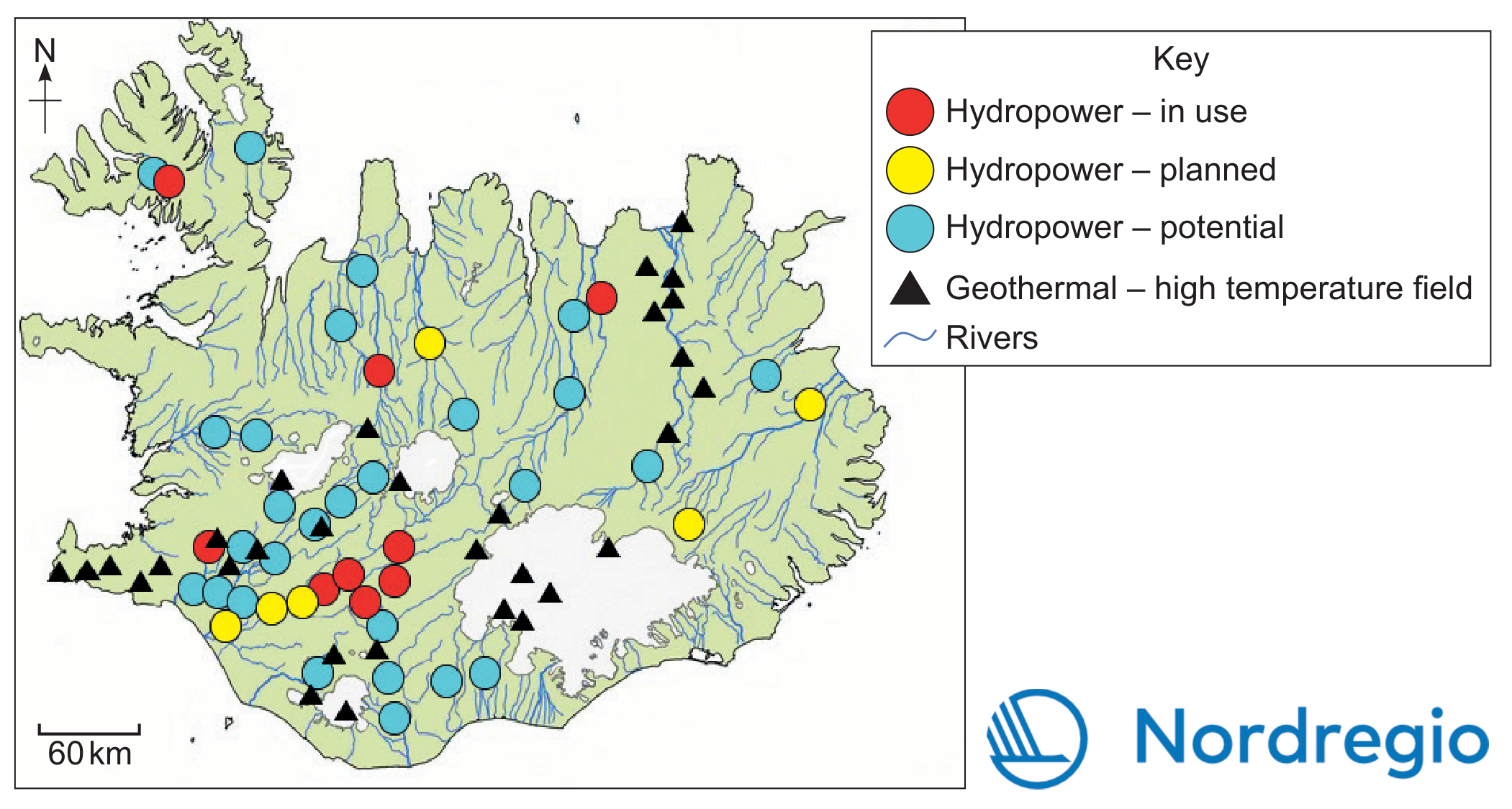 Figure 9(b): Hydropower and geothermal energy resources in Iceland