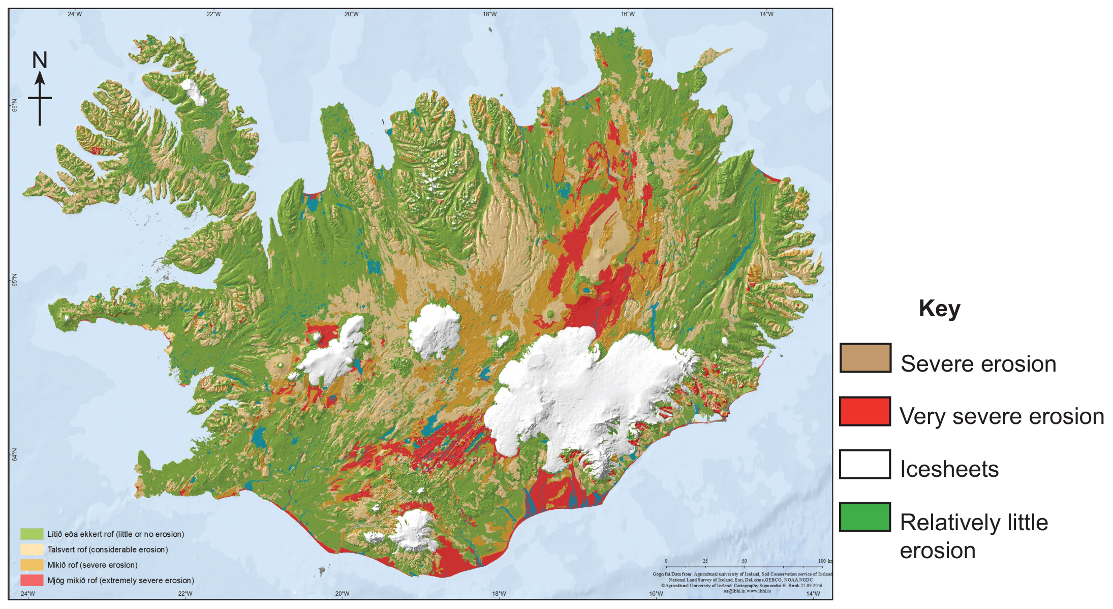 Figure 6(b): Soil erosion in Iceland in 2007