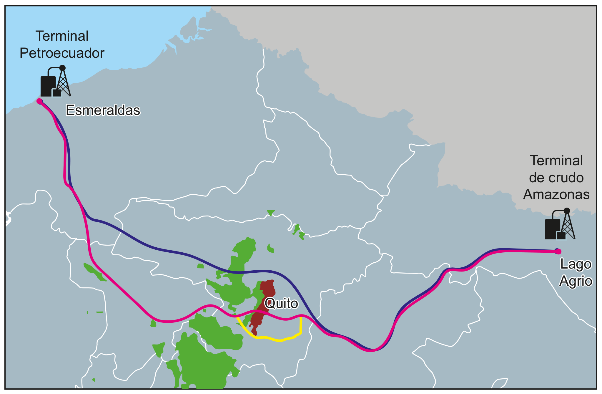 Figure 6(a): Map of the SOTE pipeline and proposed OCP pipeline routes