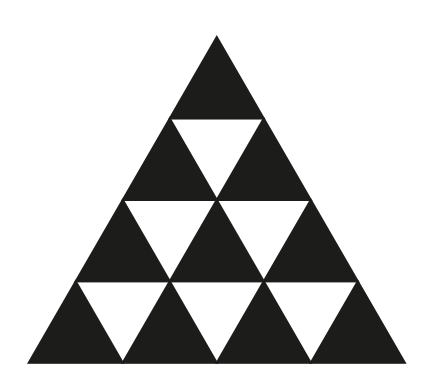 This cushion with 4 layers has a total of 6 white triangles.