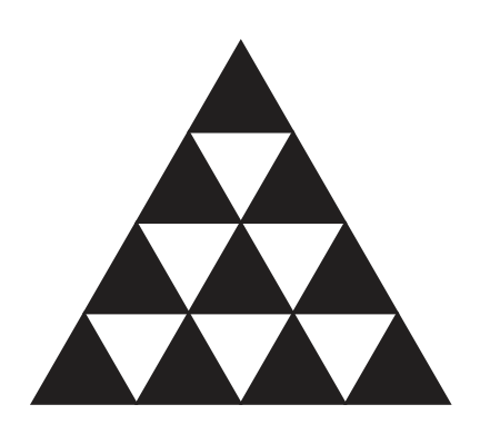 This cushion with 4 layers has a total of 6 white triangles.